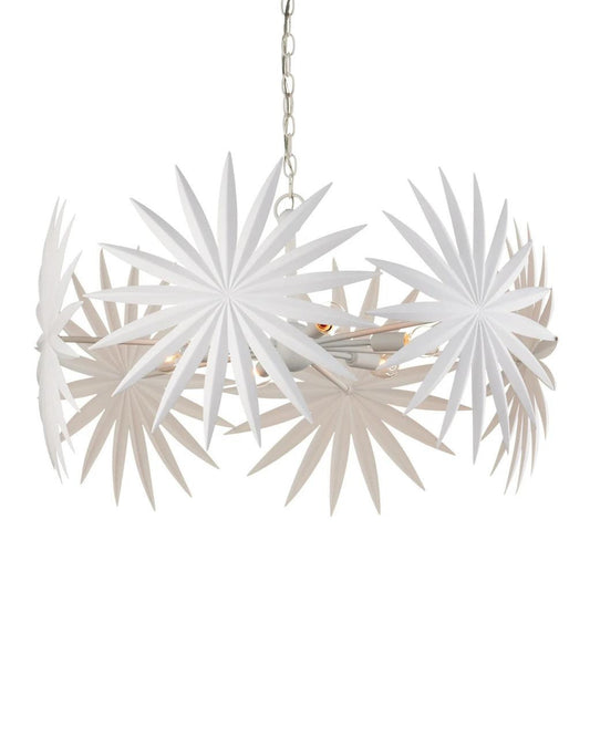 Currey and Company Bismarkia Small White Chandelier