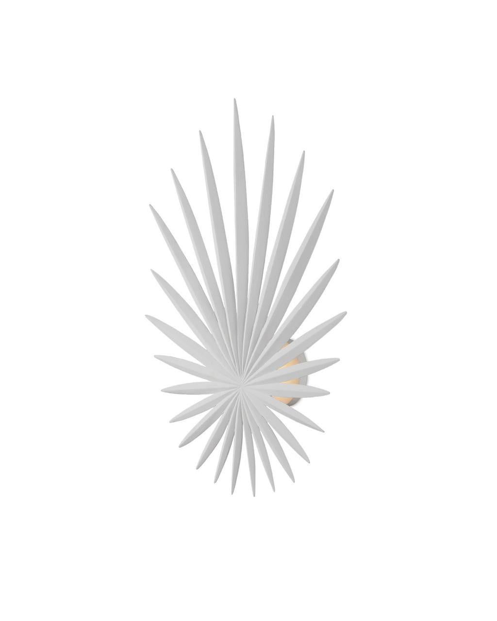 Currey and Company Bismarkia White Wall Sconce Gesso White