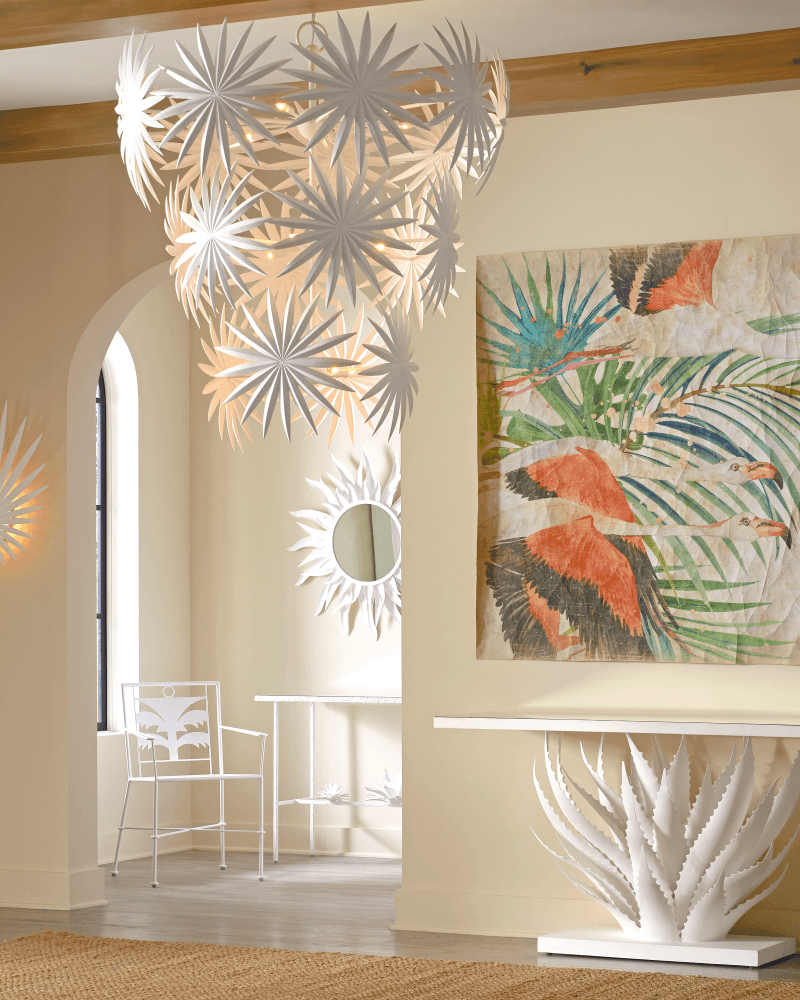 Currey and Company Bismarkia White Wall Sconce