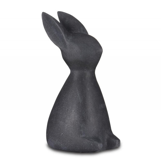 Currey and Company Black Marble Rabbit Black