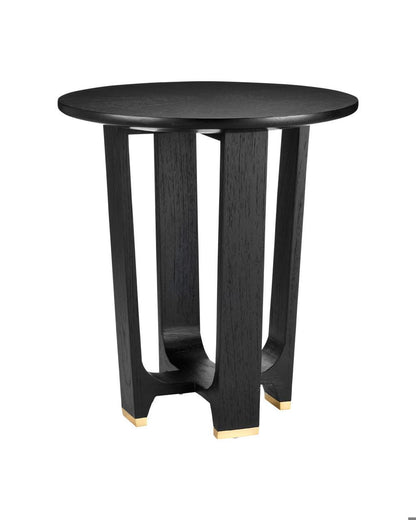 Currey and Company Blake Black Accent Table Matte Caviar Black, Polished Brass