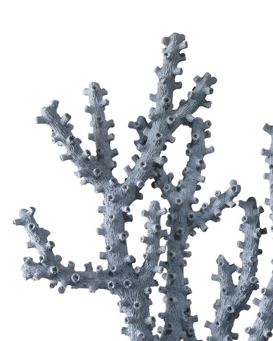 Currey and Company Blue Coral Sculptures, Set of 2