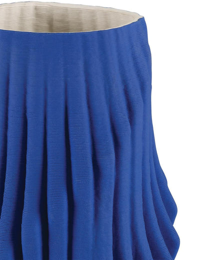 Currey and Company Blue Pleat Large Vase