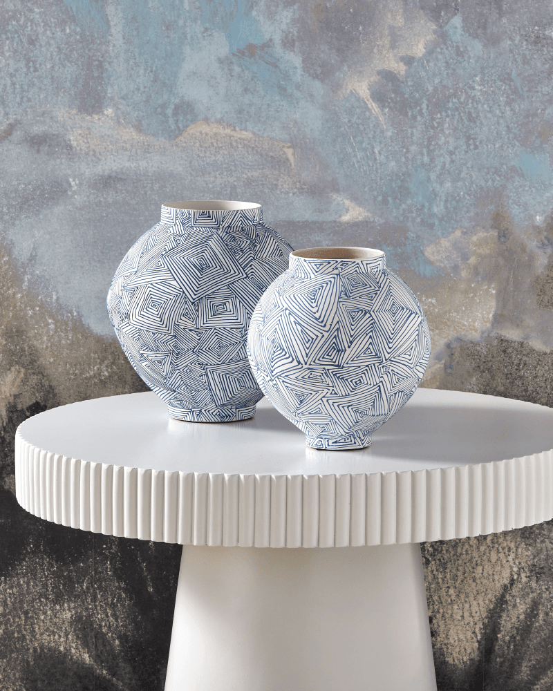 Currey and Company Blue Zag Large Vase