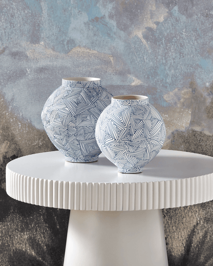 Currey and Company Blue Zag Large Vase