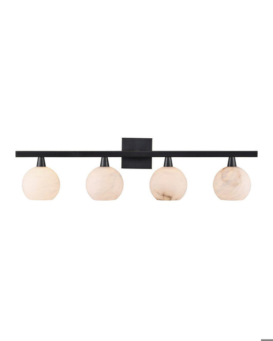 Currey and Company Bombelles Bronze Bath Vanity Light Natural, Brass, Clear