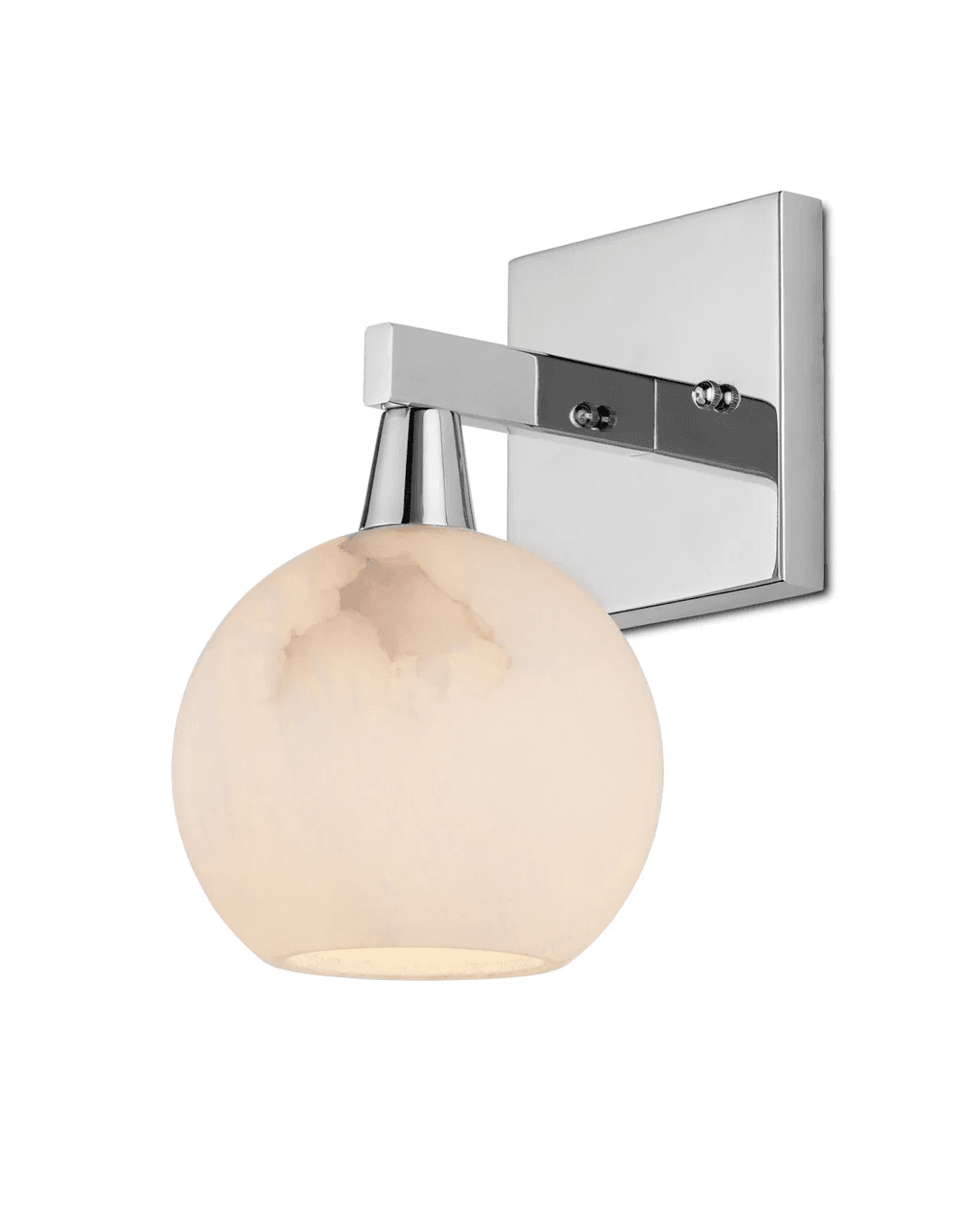 Currey and Company Bombelles Nickel Bath Wall Sconce Polished Nickel, Natural