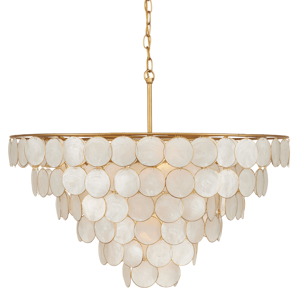 Currey and Company Bon Vivant Large Semi-Flush Mount Natural, Contemporary Gold