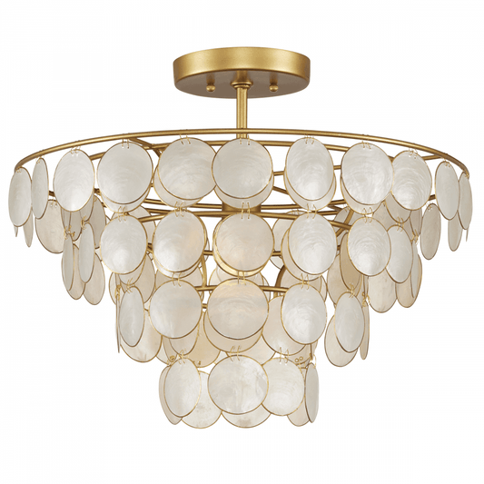 Currey and Company Bon Vivant Small Semi-Flush Mount Natural, Gold