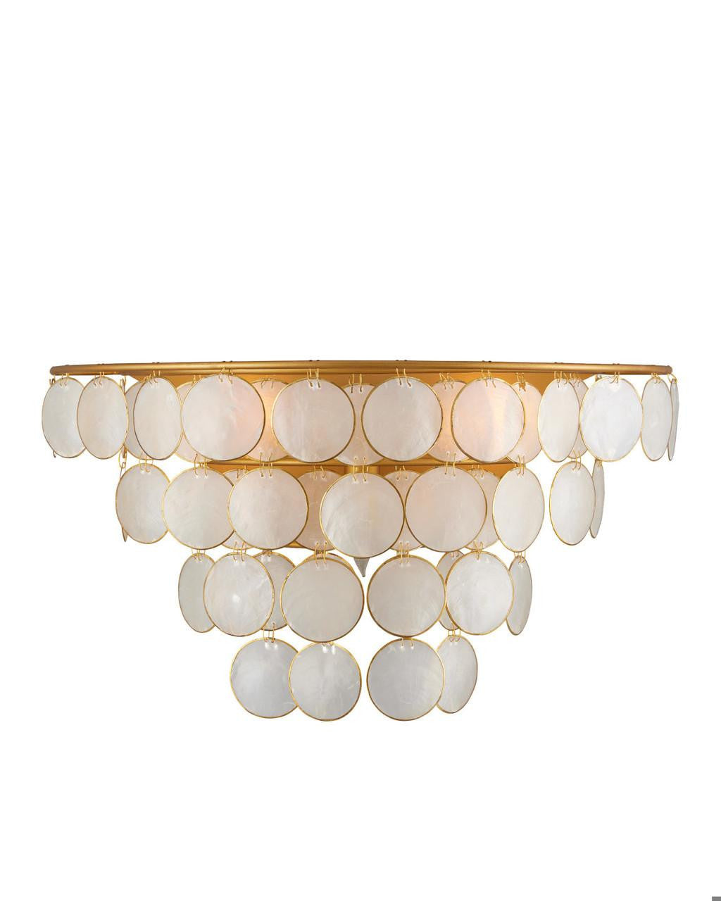 Currey and Company Bon Vivant Wall Sconce Natural, Contemporary Gold