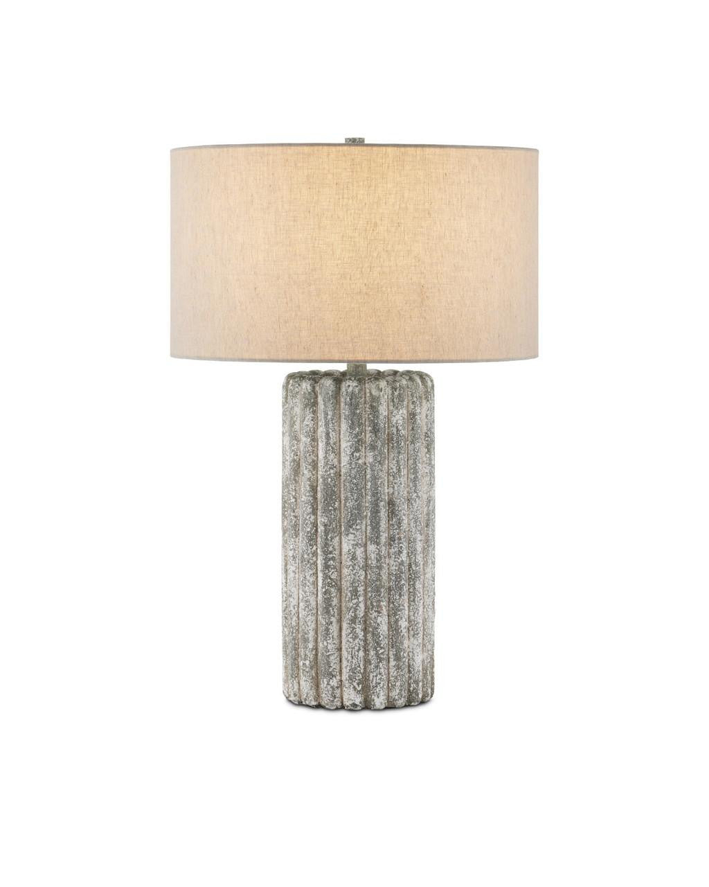 Currey and Company Boudoirs Table Lamp Dark Gray, Off-White
