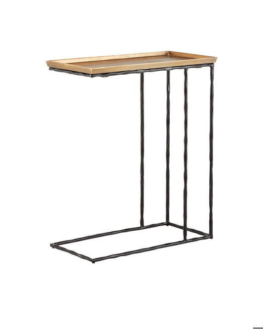Currey and Company Boyles Brass C Side Table