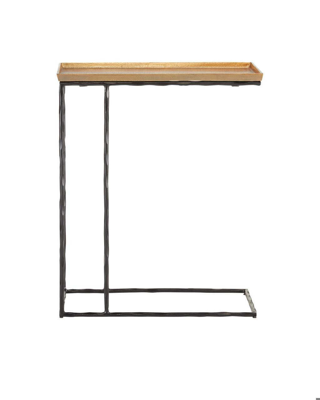 Currey and Company Boyles Brass C Side Table