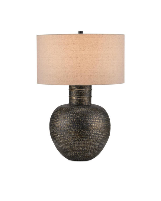 Currey and Company Braille Table Lamp Antique Brass