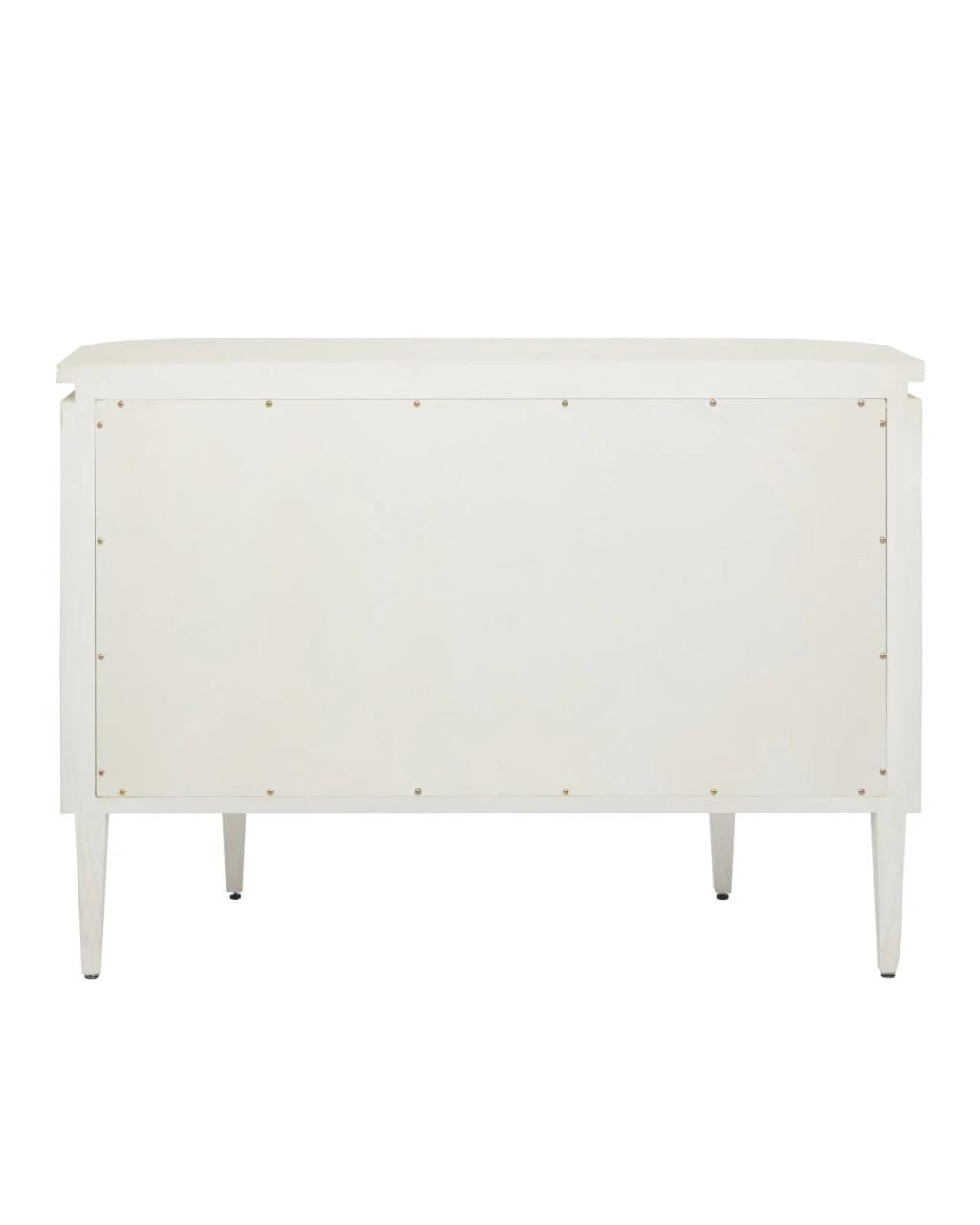 Currey and Company Briallen White Demi-Lune Cabinet