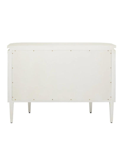 Currey and Company Briallen White Demi-Lune Cabinet