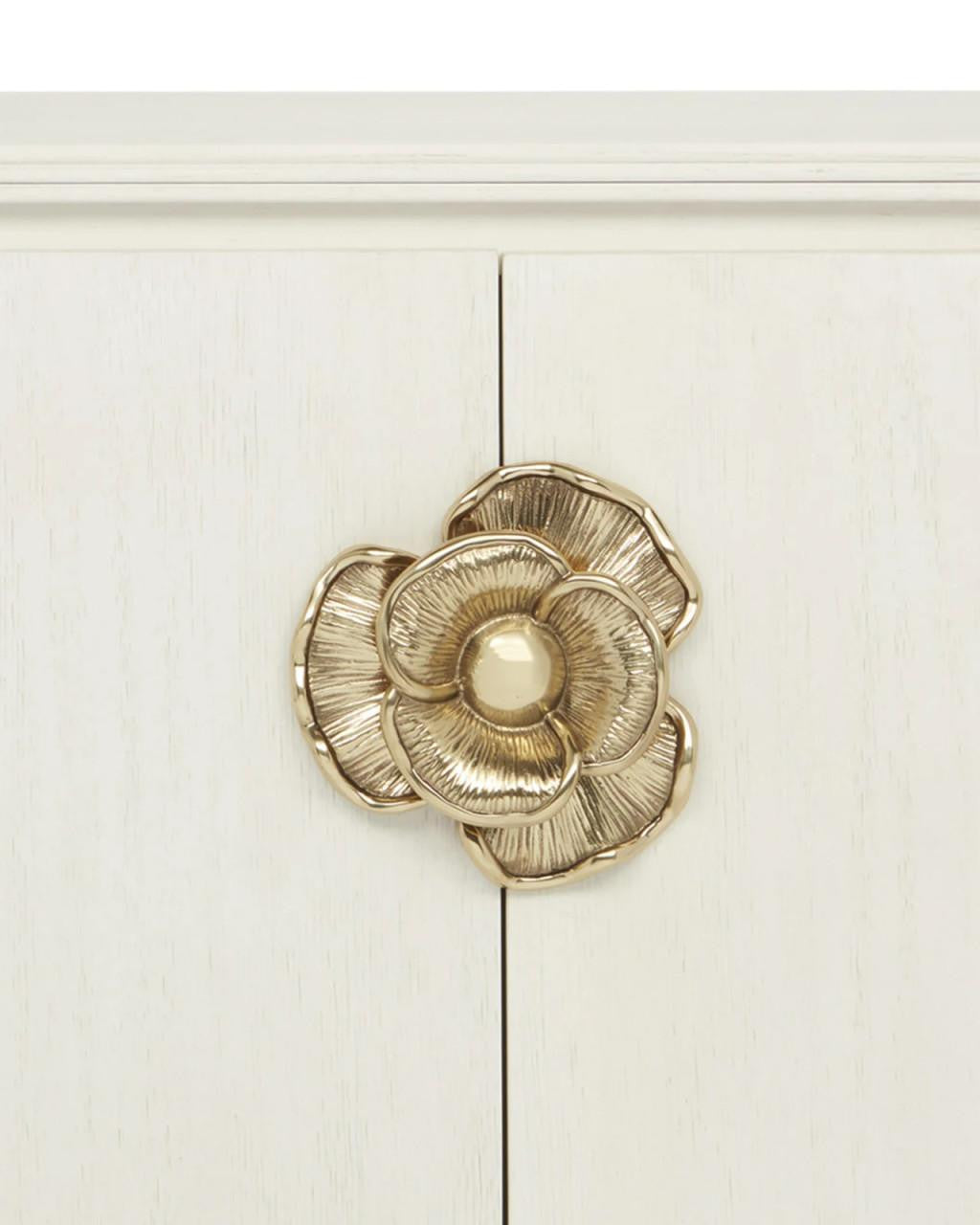 Currey and Company Briallen White Demi-Lune Cabinet