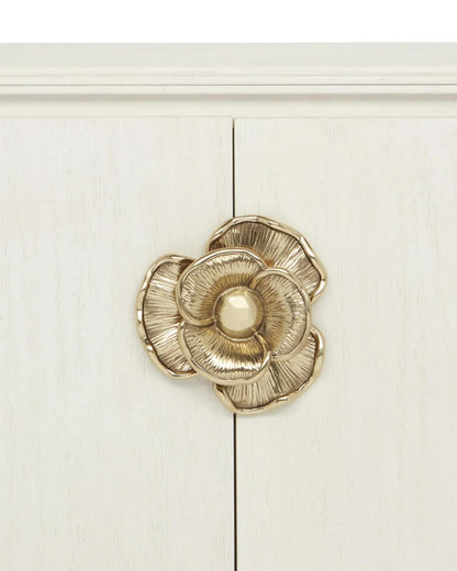 Currey and Company Briallen White Demi-Lune Cabinet