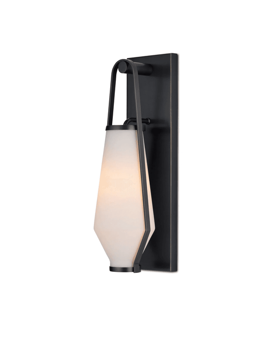 Currey and Company Brompton Bronze Bath Wall Sconce Oil Rubbed Bronze, White