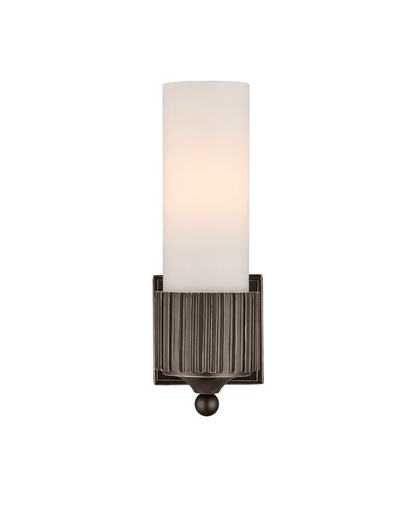Currey and Company Bryce Bronze Bath Wall Sconce Oil Rubbed Bronze, Frosted