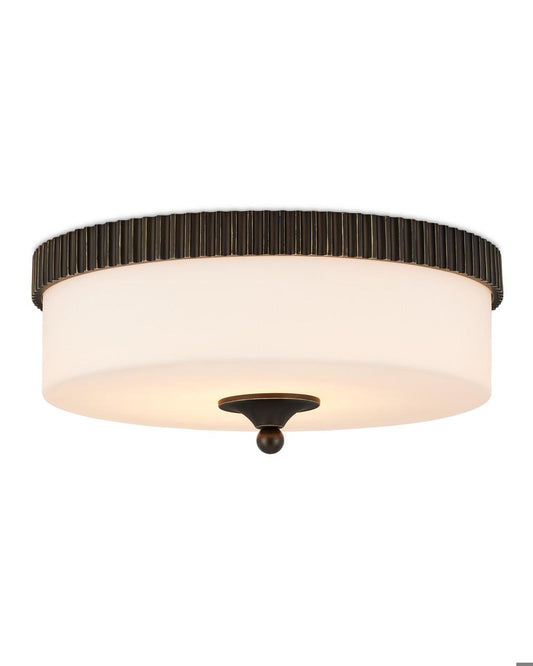 Currey and Company Bryce Bronze Flush Mount Oil Rubbed Bronze, White