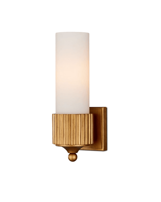Currey and Company Bryce Gold Bath Wall Sconce Gold, Frosted