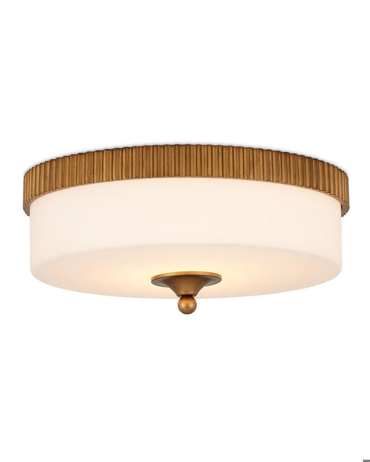 Currey and Company Bryce Gold Flush Mount Gold, White