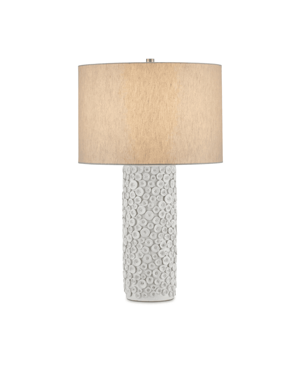 Currey and Company Buttons Table Lamp White