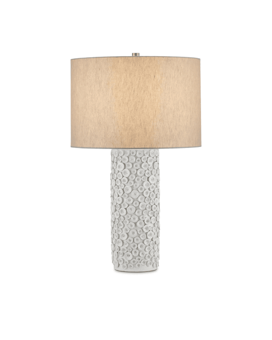 Currey and Company Buttons Table Lamp White