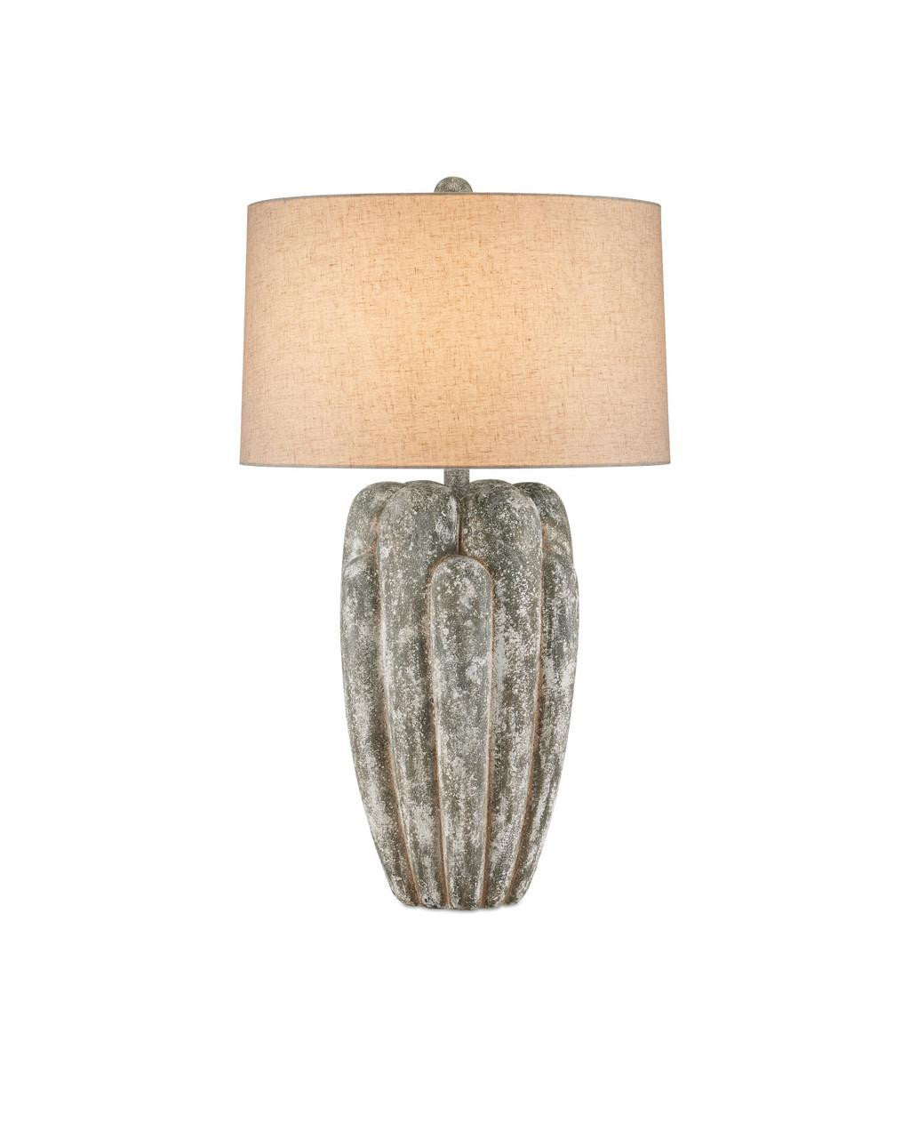 Currey and Company Buttress Table Lamp Dark Gray, White Texture