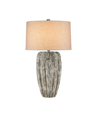 Currey and Company Buttress Table Lamp Dark Gray, White Texture