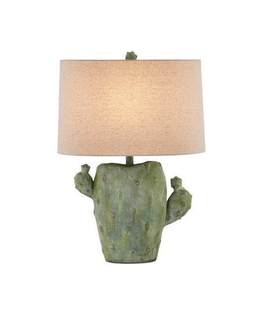Currey and Company Cactus Table Lamp Antiqued Green