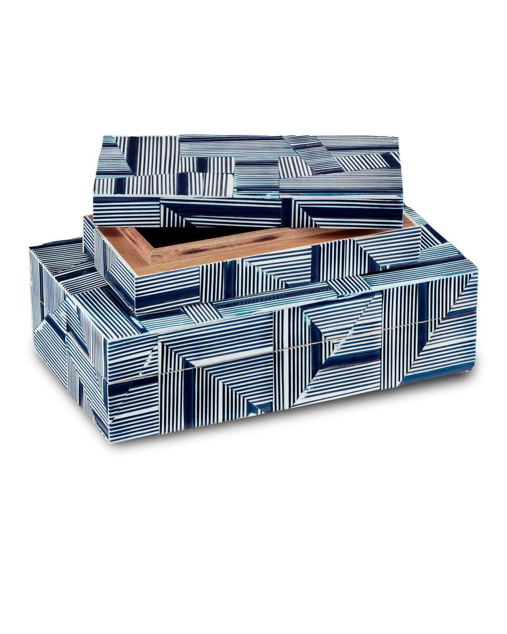 Currey and Company Cade Blue Box, Set of 2