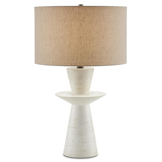 Currey and Company Cantata White Table Lamp Off-White Distressed