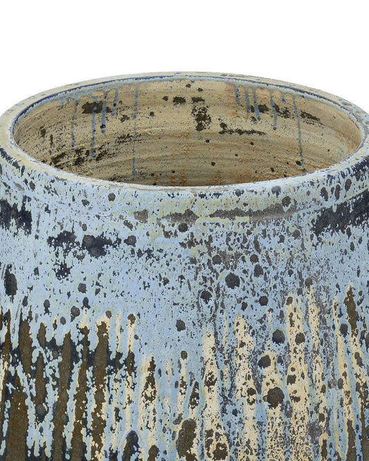 Currey and Company Capaci Antique Blue Drip Planter