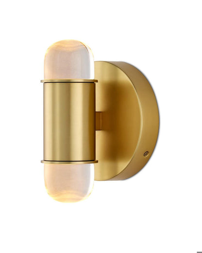 Currey and Company Capsule Brass Wall Sconce Clear, Brushed Brass