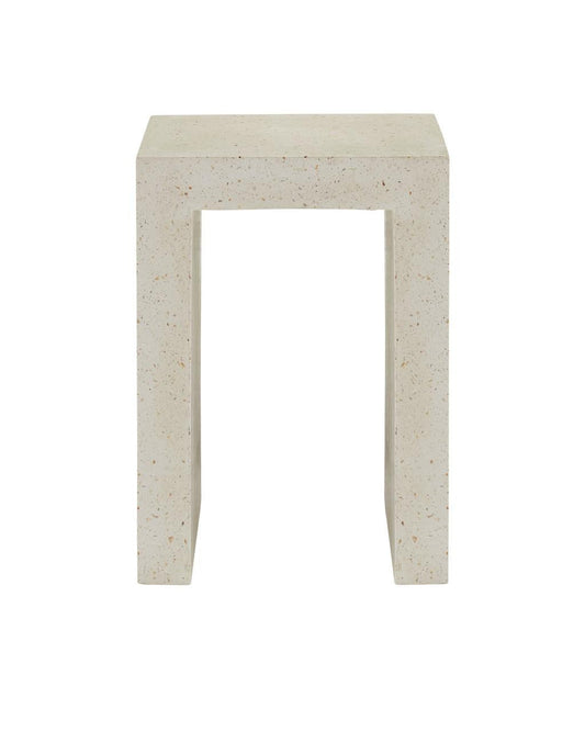 Currey and Company Carson Ivory Terrazzo Accent Table