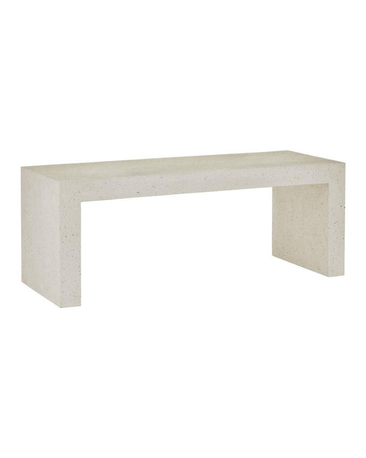 Currey and Company Carson Ivory Terrazzo Bench