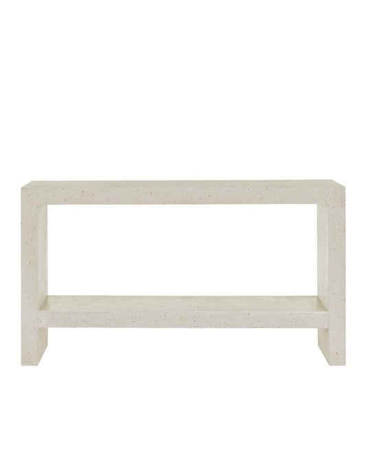 Currey and Company Carson Ivory Terrazzo Console Table