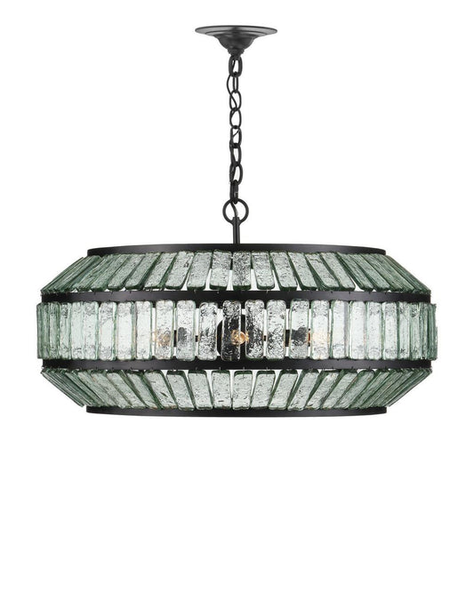 Currey and Company Centurion Chandelier Clear, Satin Black