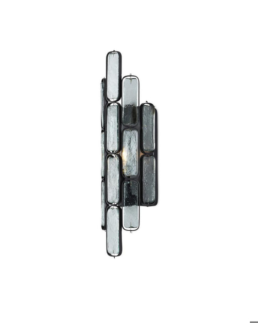 Currey and Company Centurion Wall Sconce Clear, Satin Black