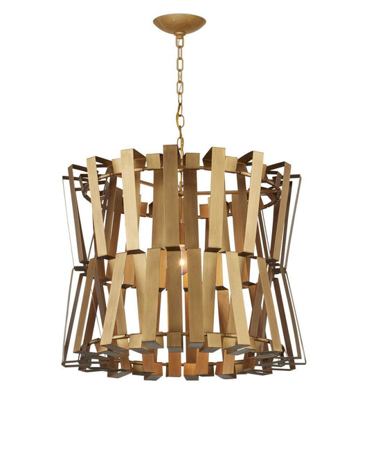 Currey and Company Chaconne Brass Chandelier Brass