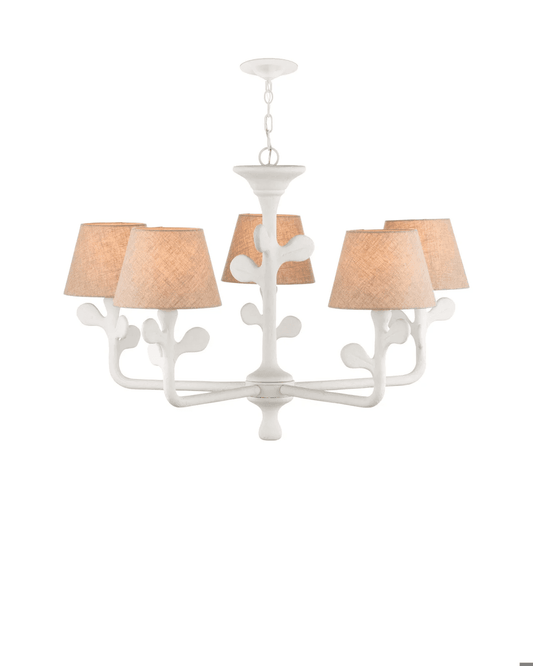 Currey and Company Charny Chandelier Gesso White