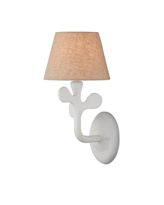 Currey and Company Charny Wall Sconce Gesso White