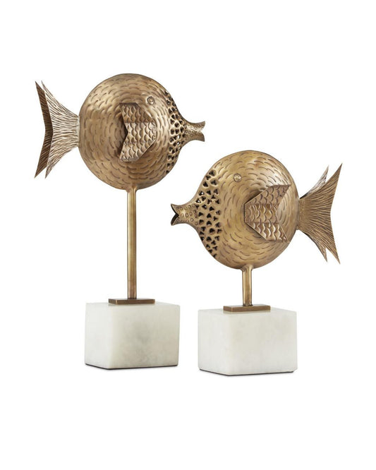 Currey and Company Cici Brass Fish, Set of 2