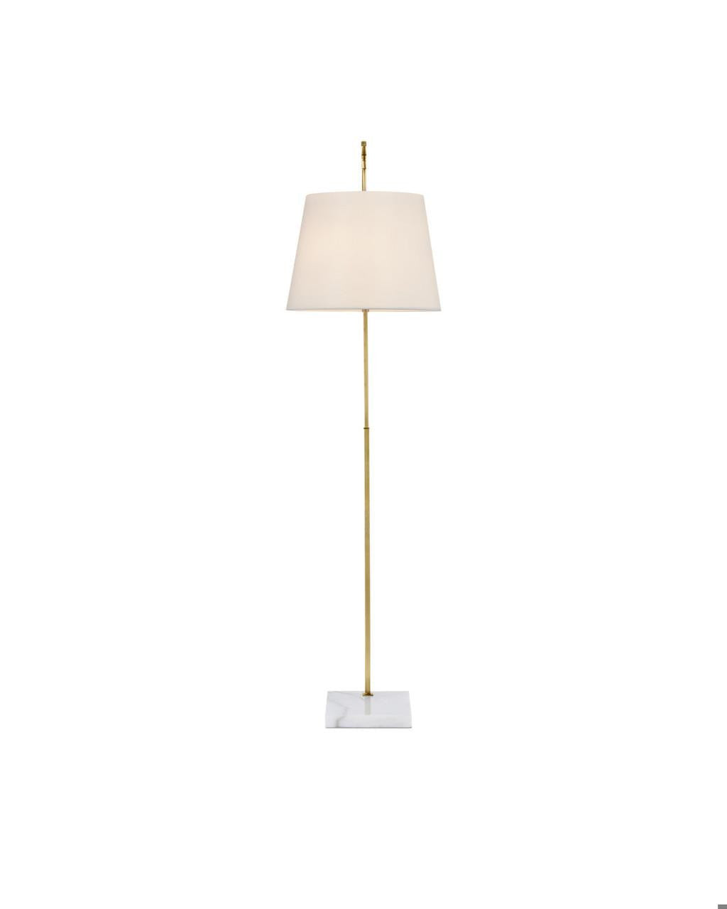 Currey and Company Cloister Medium Brass Floor Lamp