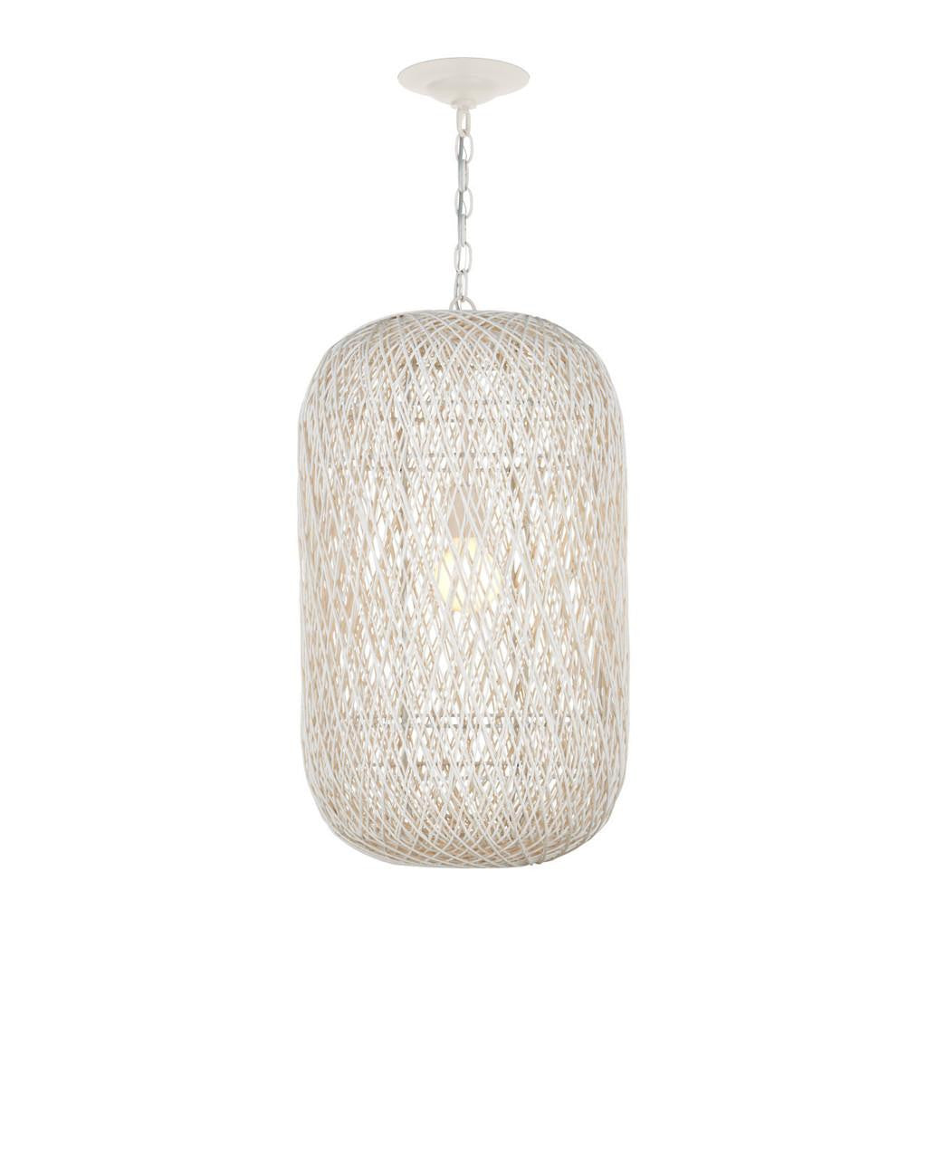 Currey and Company Cocoon Medium Pendant Cream, Vanilla