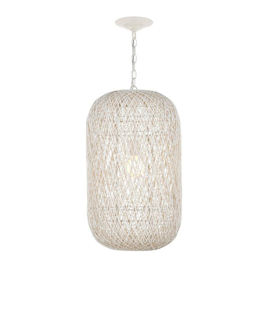 Currey and Company Cocoon Medium Pendant Cream, Vanilla