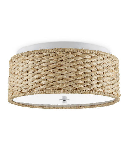 Currey and Company Colchester Raffia Flush Mount