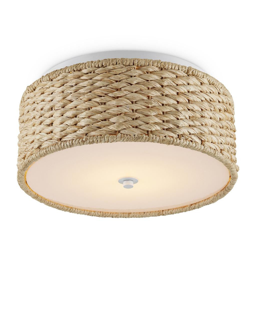 Currey and Company Colchester Raffia Flush Mount